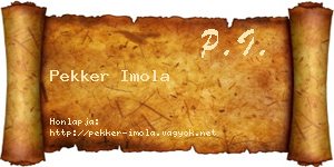 Pekker Imola névjegykártya